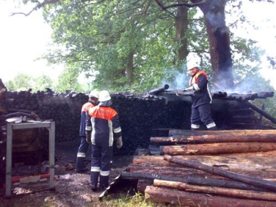 Brand eines Holzstoßes _6